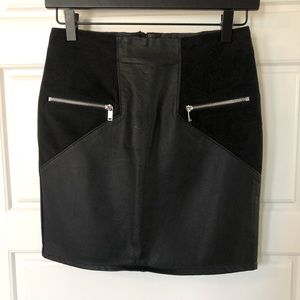 Faux Leather + Suede Mini Skirt